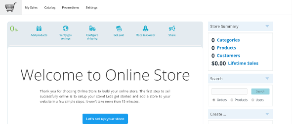 Easy online store setup and management