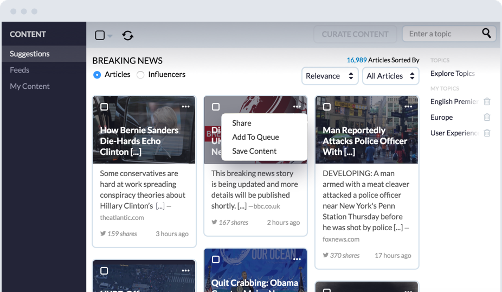 Find content to post to social media
